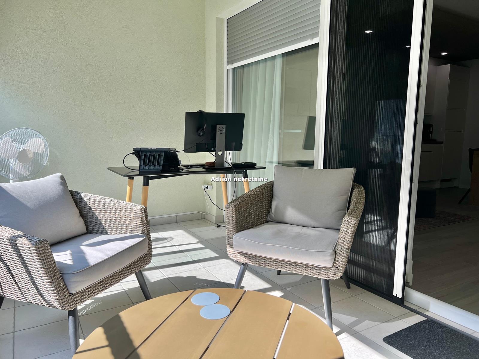 desk on the balcony